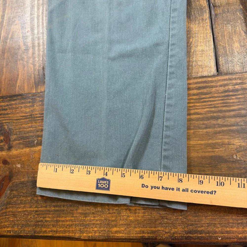 Vintage LL Bean Mens 34x32 Chino Pants Sage Green Straight Leg Made in USA - Picture 4 of 10